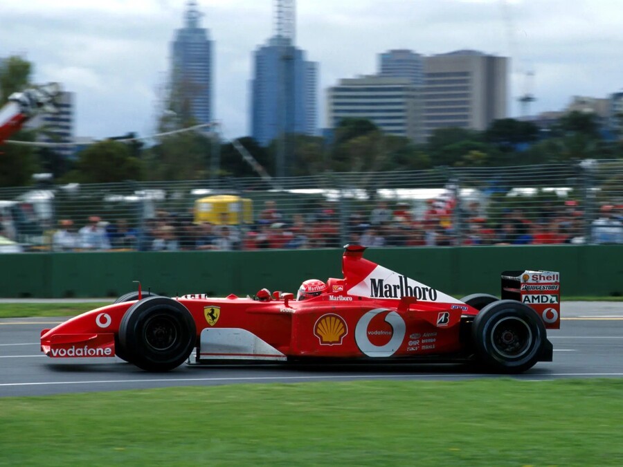 Ferrari Michaela Schumachera při velké ceně Austrálie 2002