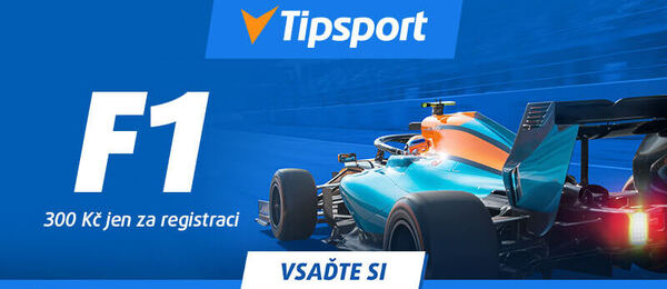 Vsaďte si na F1 u Tipsportu s bonusem 300 Kč za registraci