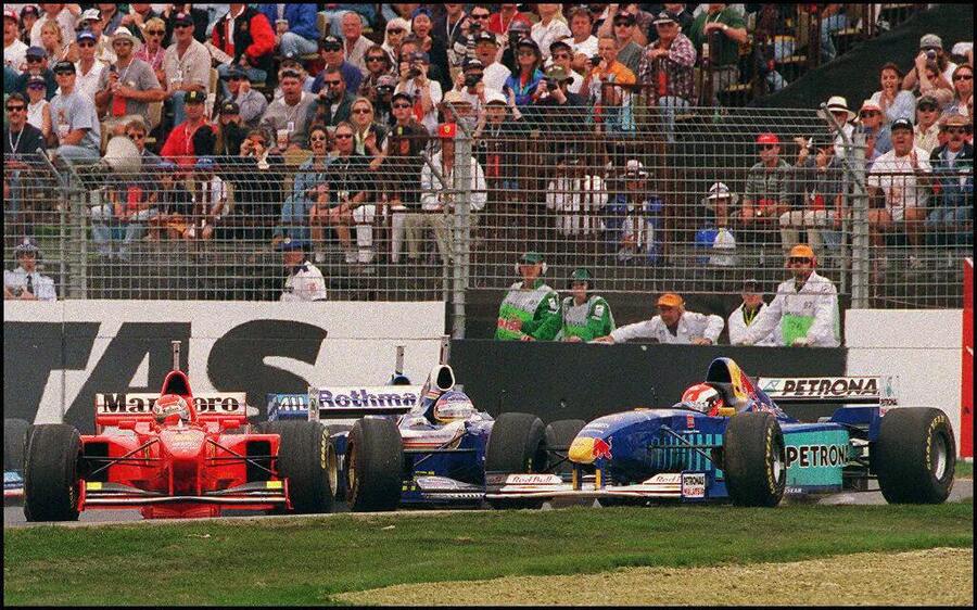 Sauber Johnnyho Herberta (vpravo) při VC Kanady 1997