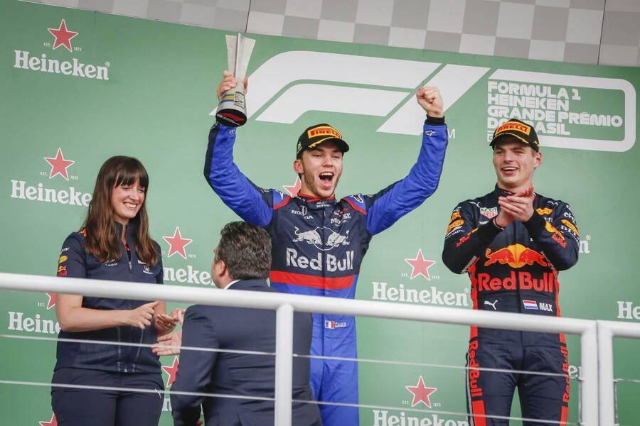 Pierre Gasly se raduje ze druhého místa ve VC Brazílie 2019