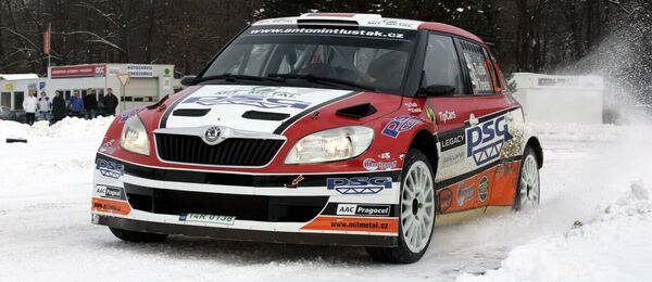 2. ročník Mikulášské Rally v roce 2010, na snímku Antonín Tlusťák s vozem Škoda Fabia S2000 