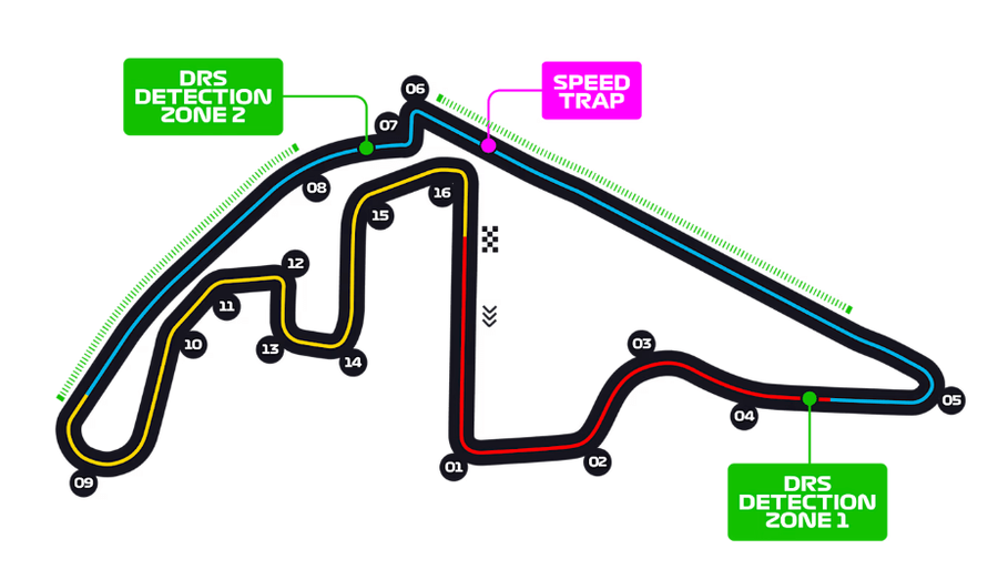 Layout okruhu Yas Marina